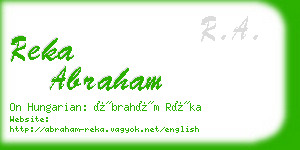 reka abraham business card